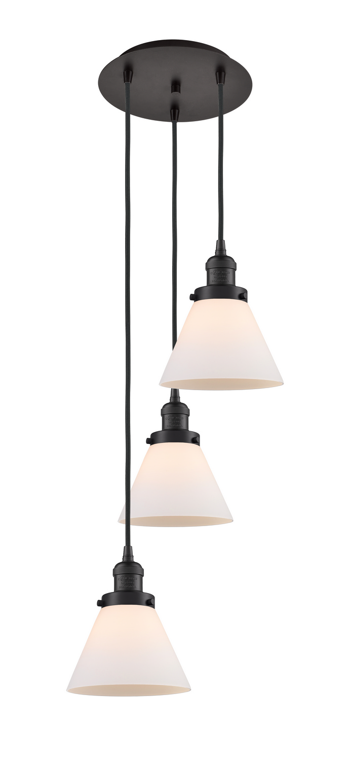 Three Light Pendant by Innovations - Franklin Restoration Collection, Oil Rubbed Bronze Finish - 113F-3P-OB-G41