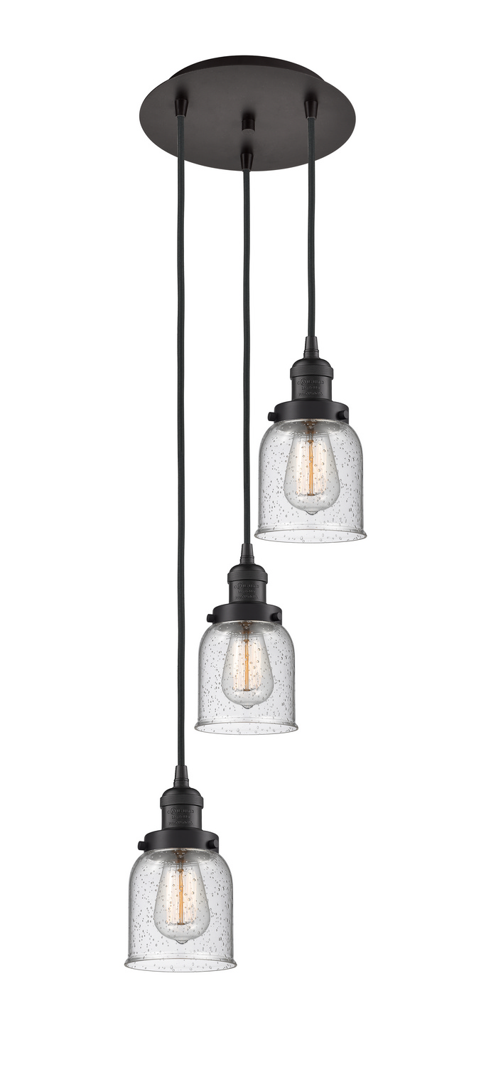 Three Light Pendant by Innovations - Franklin Restoration Collection, Oil Rubbed Bronze Finish - 113F-3P-OB-G54