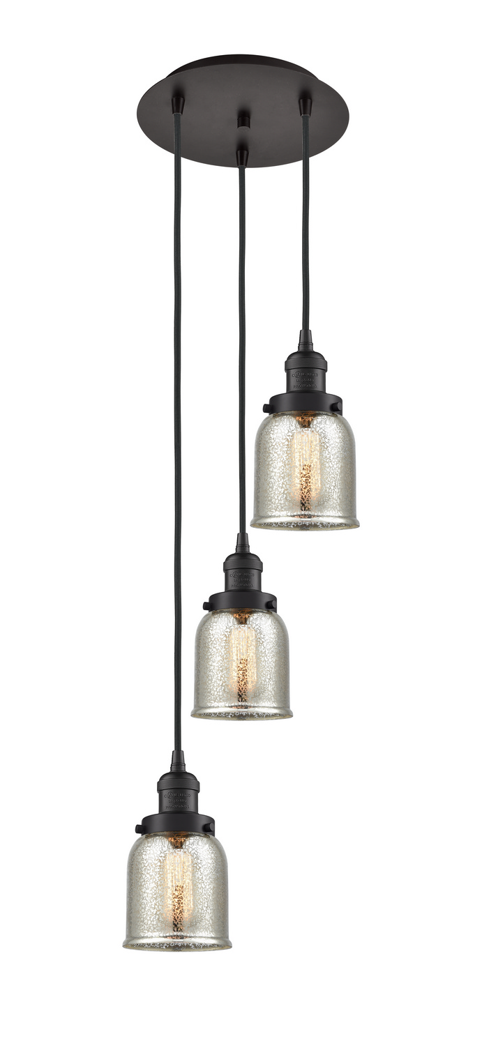 Three Light Pendant by Innovations - Franklin Restoration Collection, Oil Rubbed Bronze Finish - 113F-3P-OB-G58