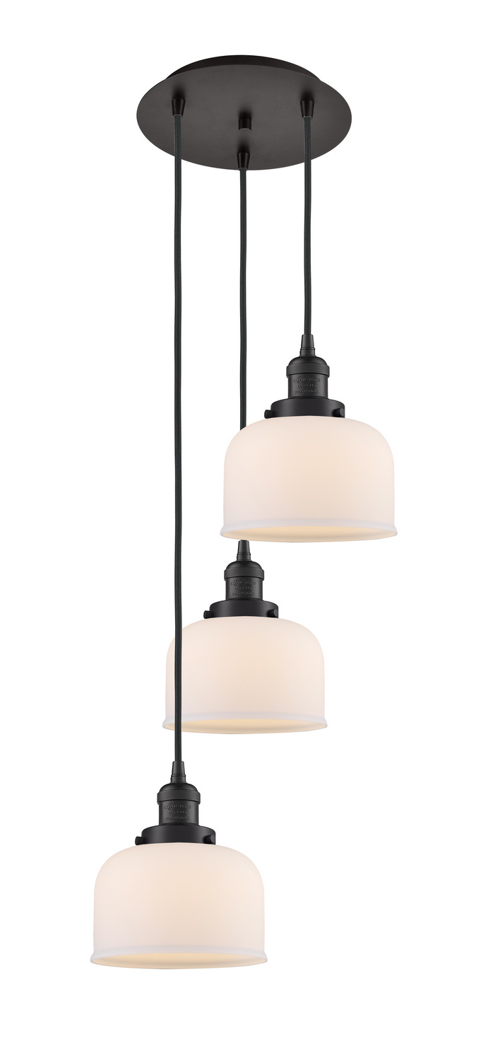 Three Light Pendant by Innovations - Franklin Restoration Collection, Oil Rubbed Bronze Finish - 113F-3P-OB-G71