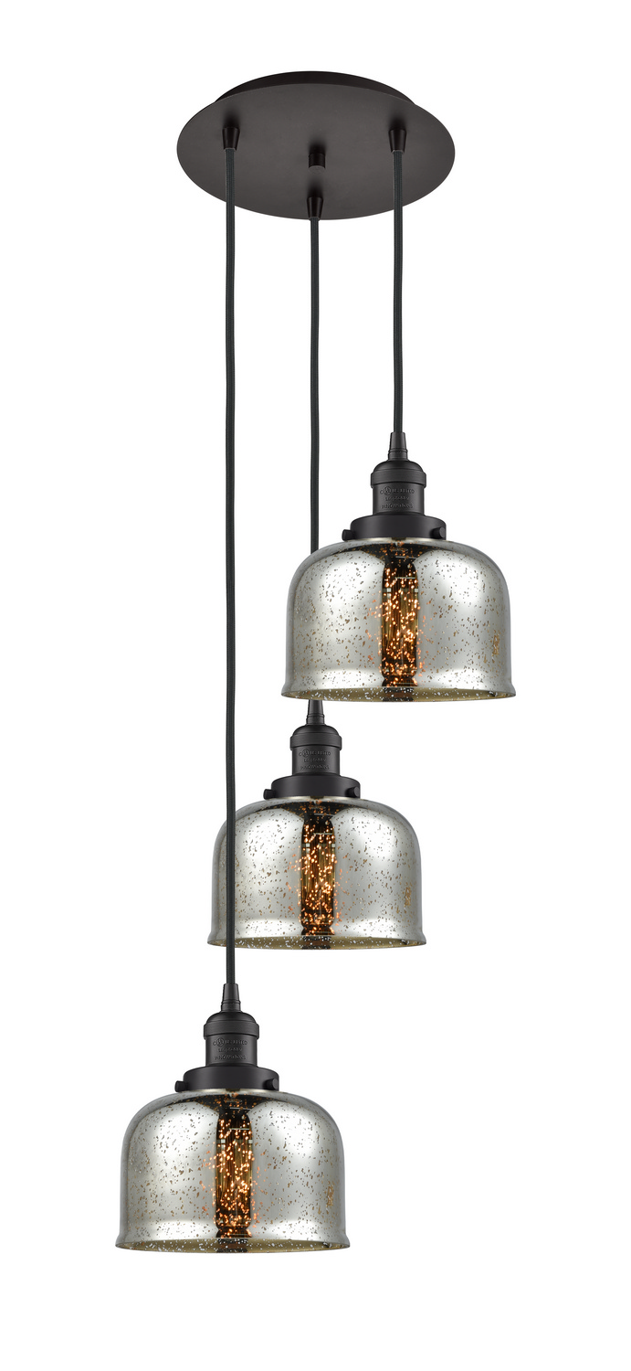 Three Light Pendant by Innovations - Franklin Restoration Collection, Oil Rubbed Bronze Finish - 113F-3P-OB-G78