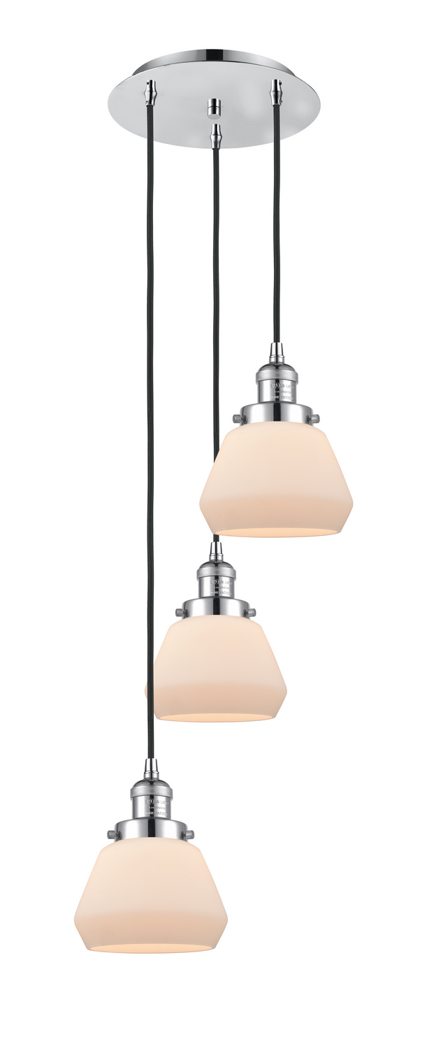 Three Light Pendant by Innovations - Franklin Restoration Collection, Polished Chrome Finish - 113F-3P-PC-G171