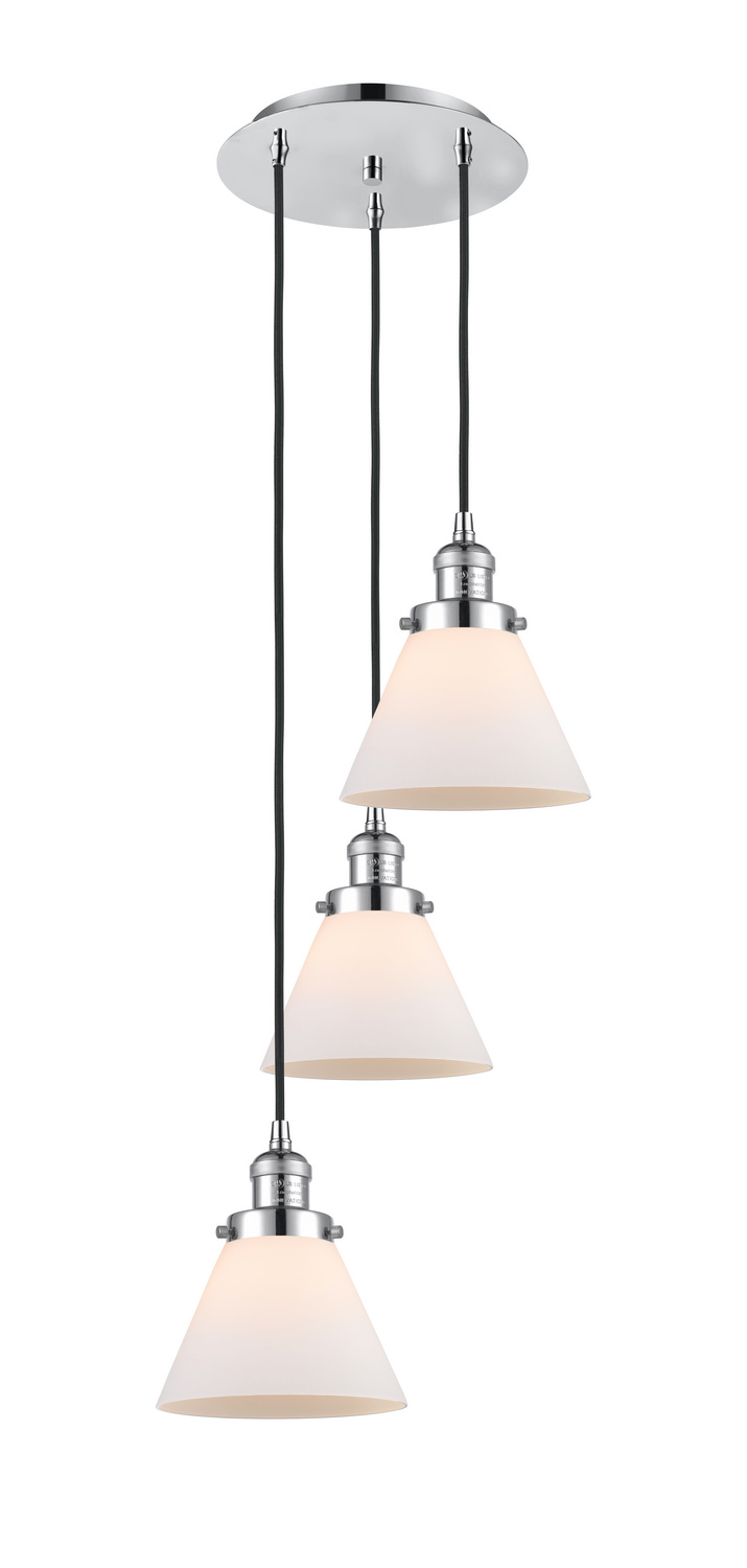 Three Light Pendant by Innovations - Franklin Restoration Collection, Polished Chrome Finish - 113F-3P-PC-G41