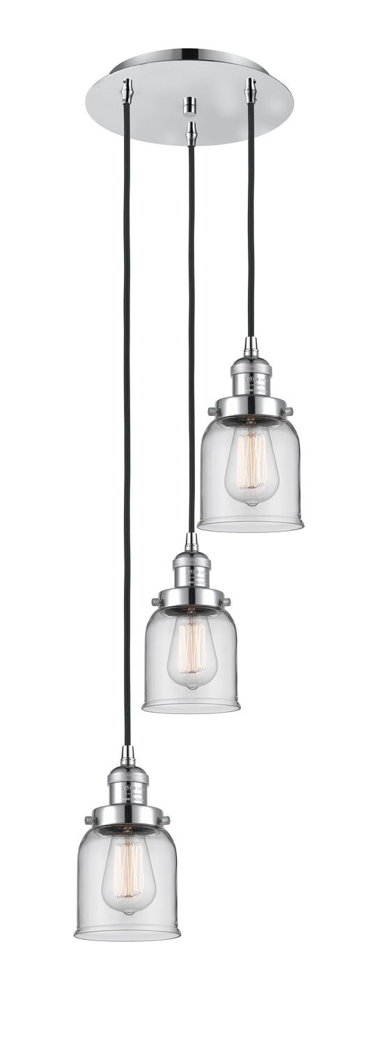Three Light Pendant by Innovations - Franklin Restoration Collection, Polished Chrome Finish - 113F-3P-PC-G52
