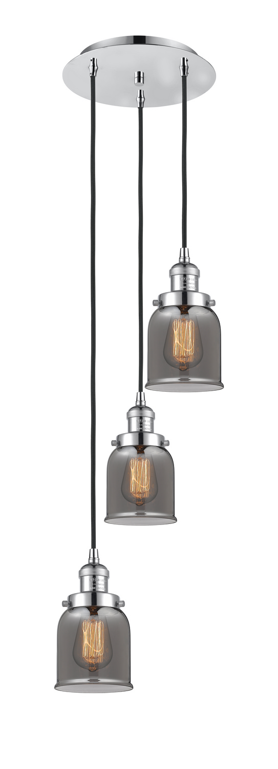 Three Light Pendant by Innovations - Franklin Restoration Collection, Polished Chrome Finish - 113F-3P-PC-G53