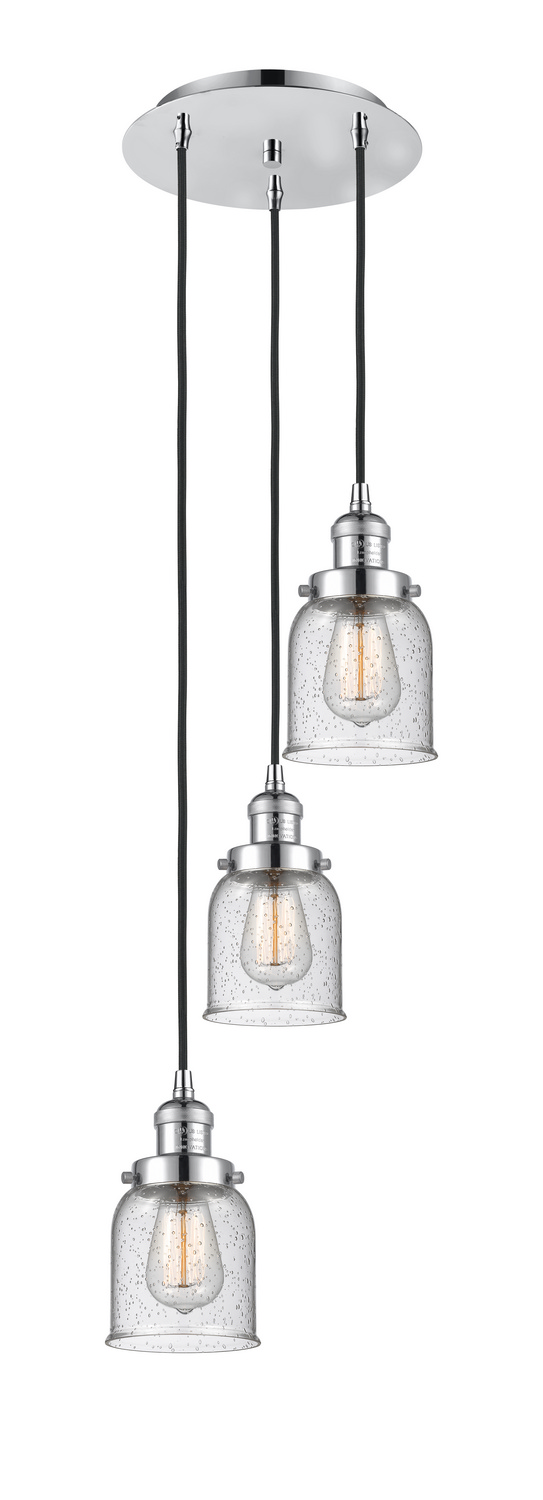 Three Light Pendant by Innovations - Franklin Restoration Collection, Polished Chrome Finish - 113F-3P-PC-G54