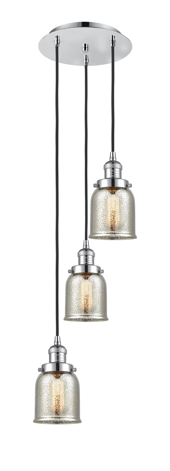 Three Light Pendant by Innovations - Franklin Restoration Collection, Polished Chrome Finish - 113F-3P-PC-G58