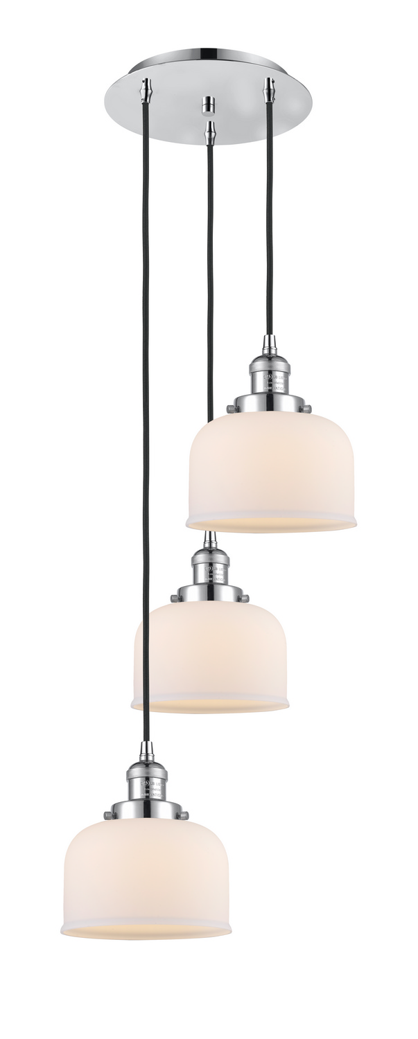 Three Light Pendant by Innovations - Franklin Restoration Collection, Polished Chrome Finish - 113F-3P-PC-G71