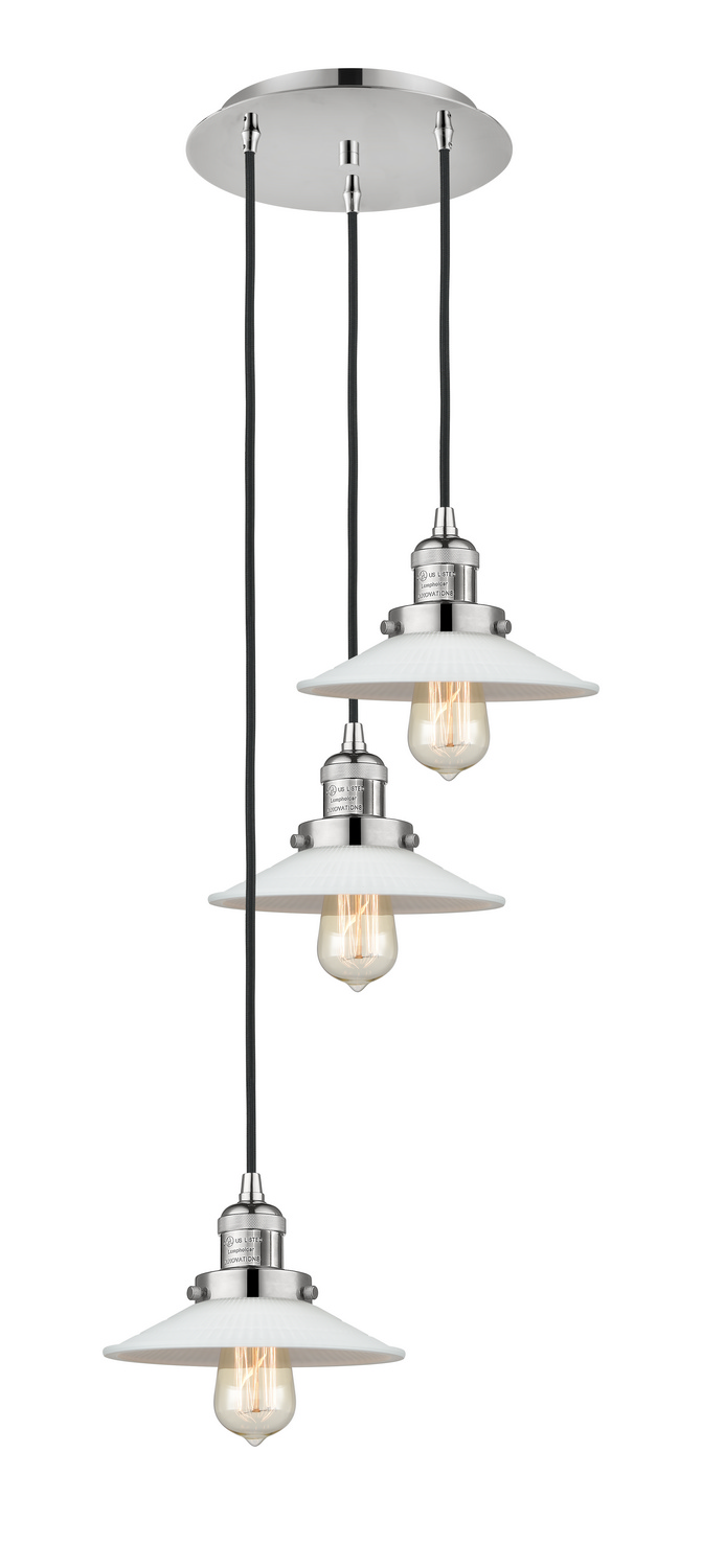 Three Light Pendant by Innovations - Franklin Restoration Collection, Polished Nickel Finish - 113F-3P-PN-G1