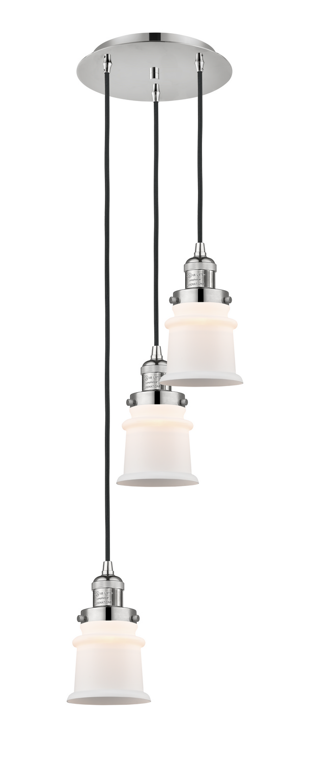 Three Light Pendant by Innovations - Franklin Restoration Collection, Polished Nickel Finish - 113F-3P-PN-G181S