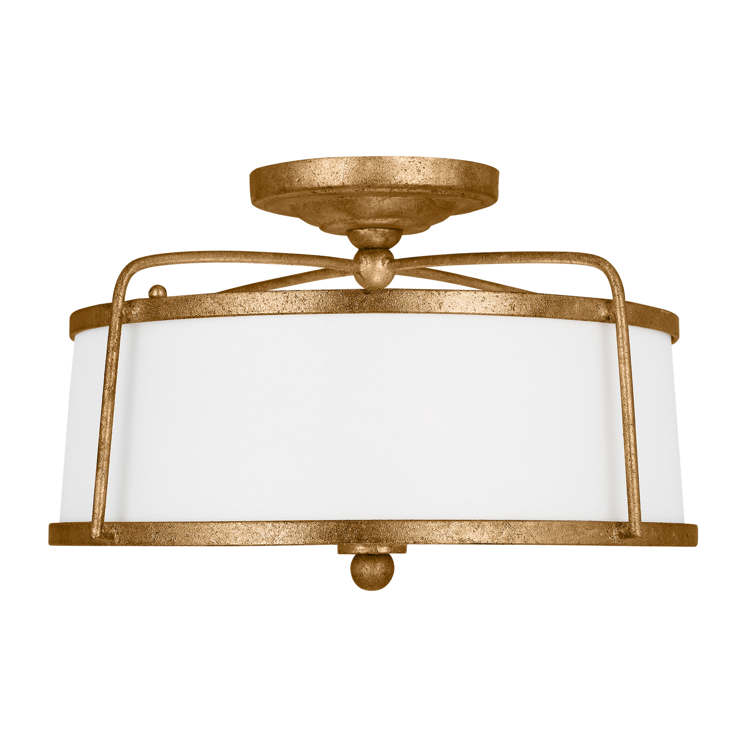 Visual Comfort Studio Stonington Two Light Semi-Flush Mount in Antique Gild - CF1102ADB