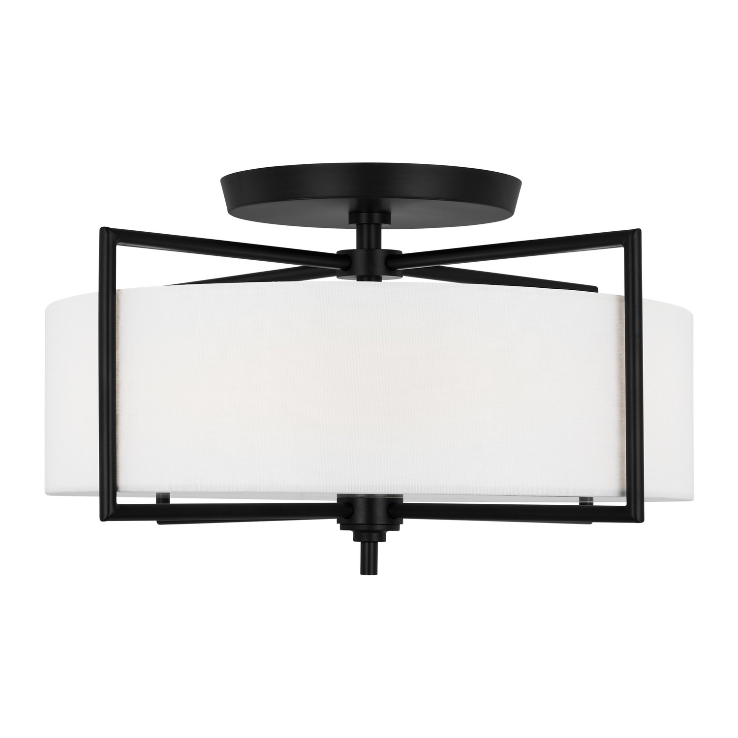 Visual Comfort Studio Perno Three Light Semi-Flush Mount in Aged Iron - CF1113AI