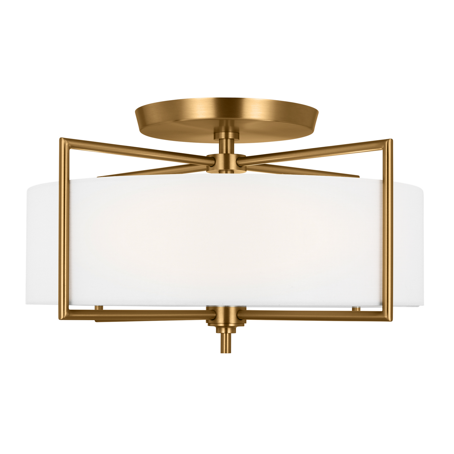 Visual Comfort Studio Perno Three Light Semi-Flush Mount in Burnished Brass - CF1113BBS