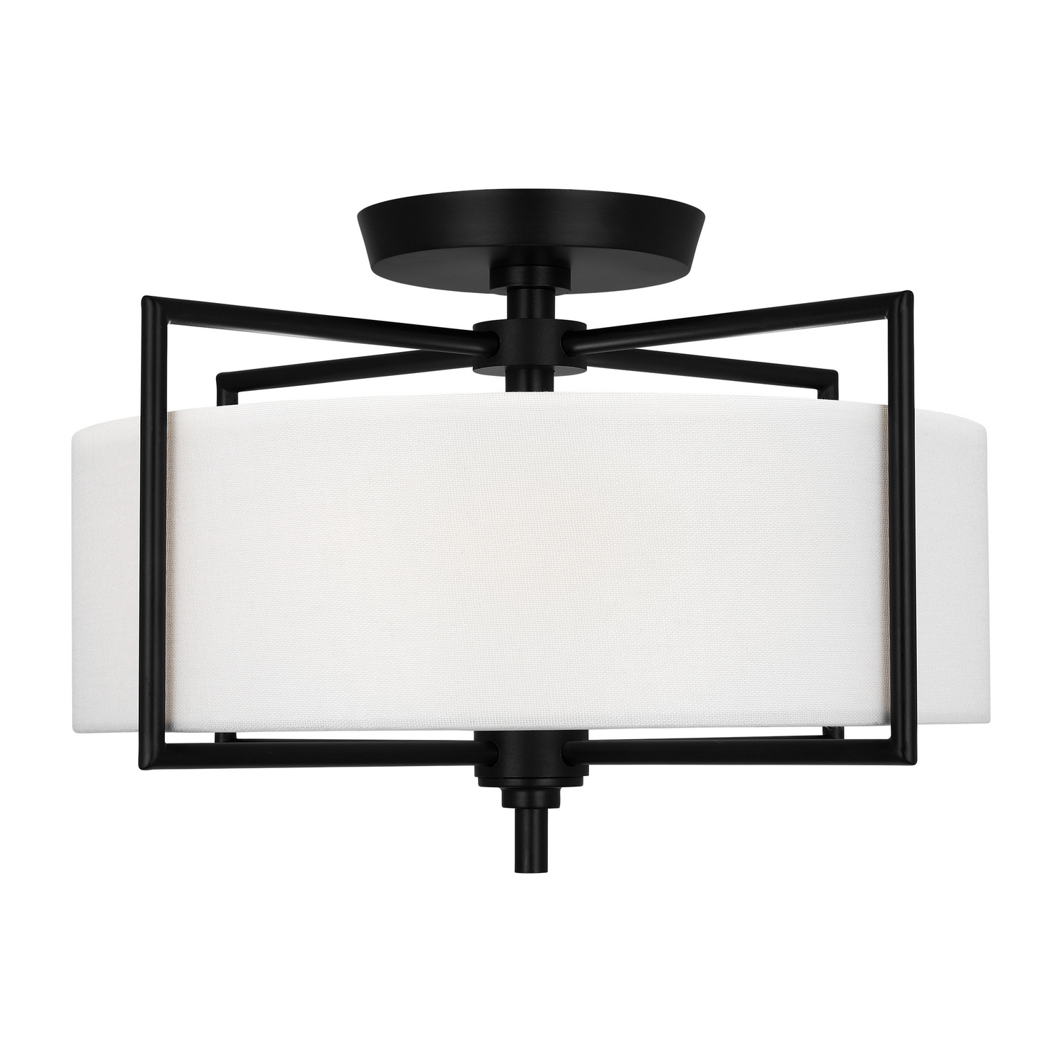 Visual Comfort Studio Perno Two Light Semi-Flush Mount in Aged Iron - CF1122AI