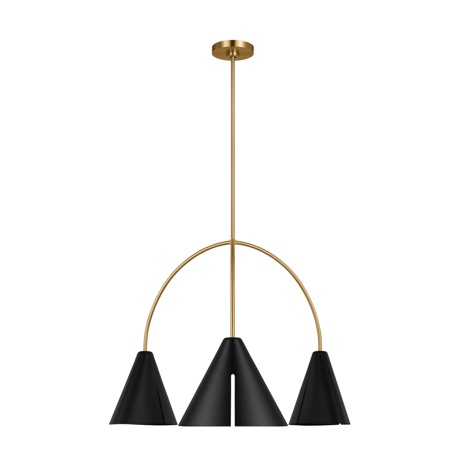 Visual Comfort Studio Cambre LED Chandelier in Midnight Black and Burnished Brass - KC1113MBKBBS-L1