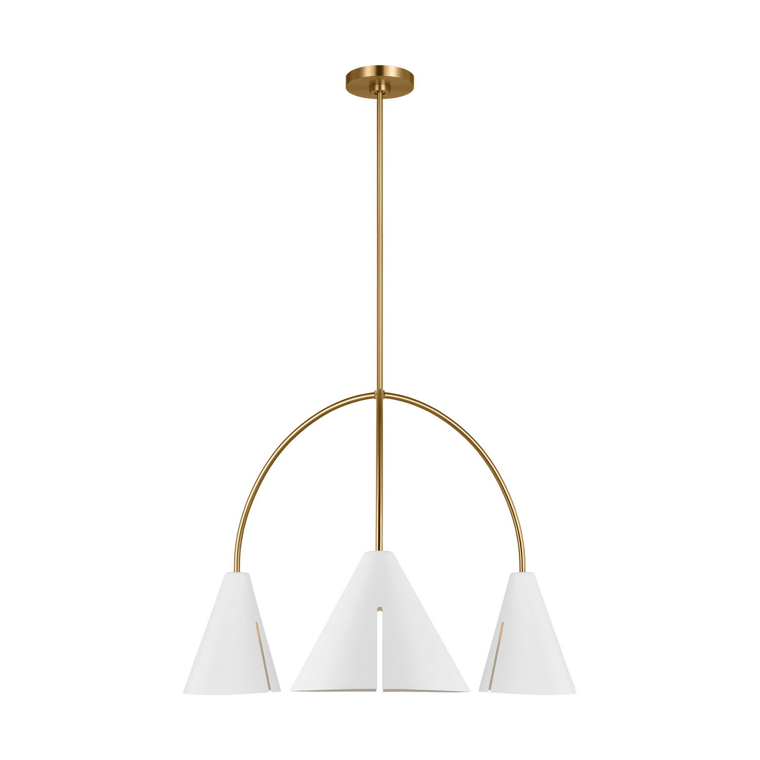 Visual Comfort Studio Cambre LED Chandelier in Matte White and Burnished Brass - KC1113MWTBBS-L1