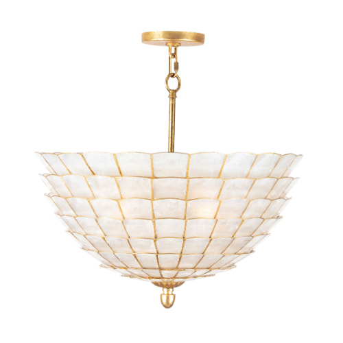 Kalco Samal Four Light Pendant in Oxidized Gold Leaf - 515145OL