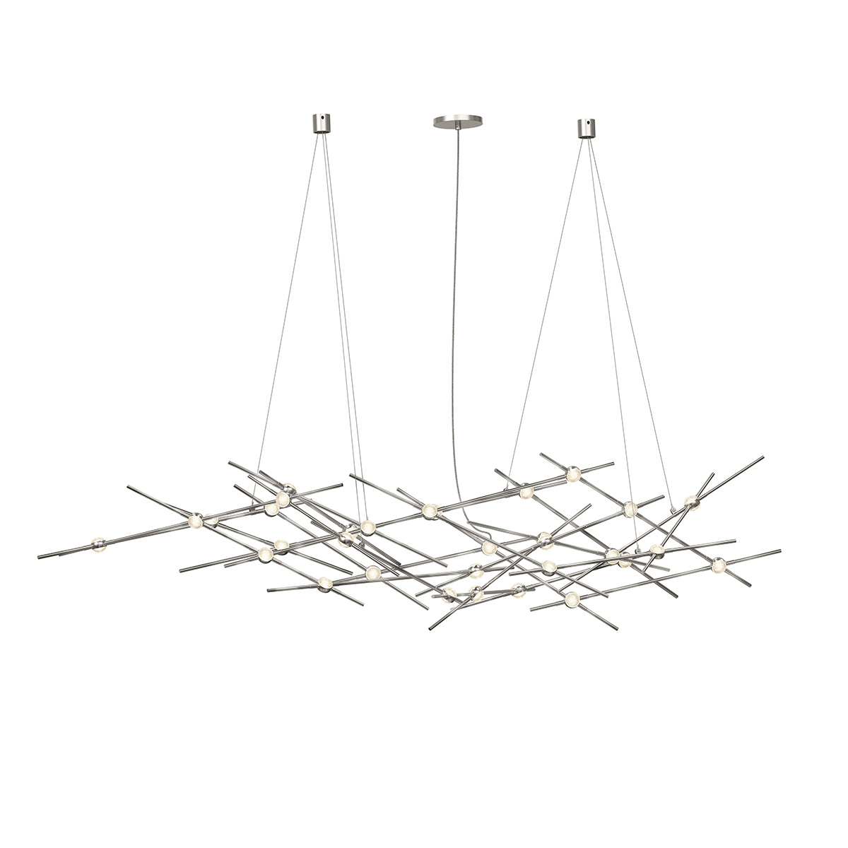 Photos - Chandelier / Lamp Sonneman Satin Nickel LED Lantern from the Constellation Collection 2155.13C-27