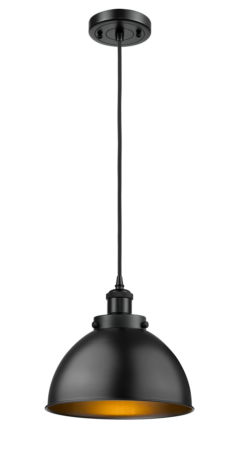 LED Mini Pendant by Innovations - Ballston Urban Collection, Matte Black Finish - 916-1P-BK-MFD-10-BK-LED