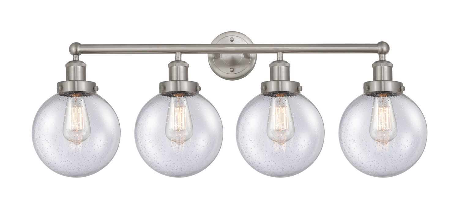 Four Light Bath Vanity by Innovations - Edison Collection, Brushed Satin Nickel Finish - 616-4W-SN-G204-8