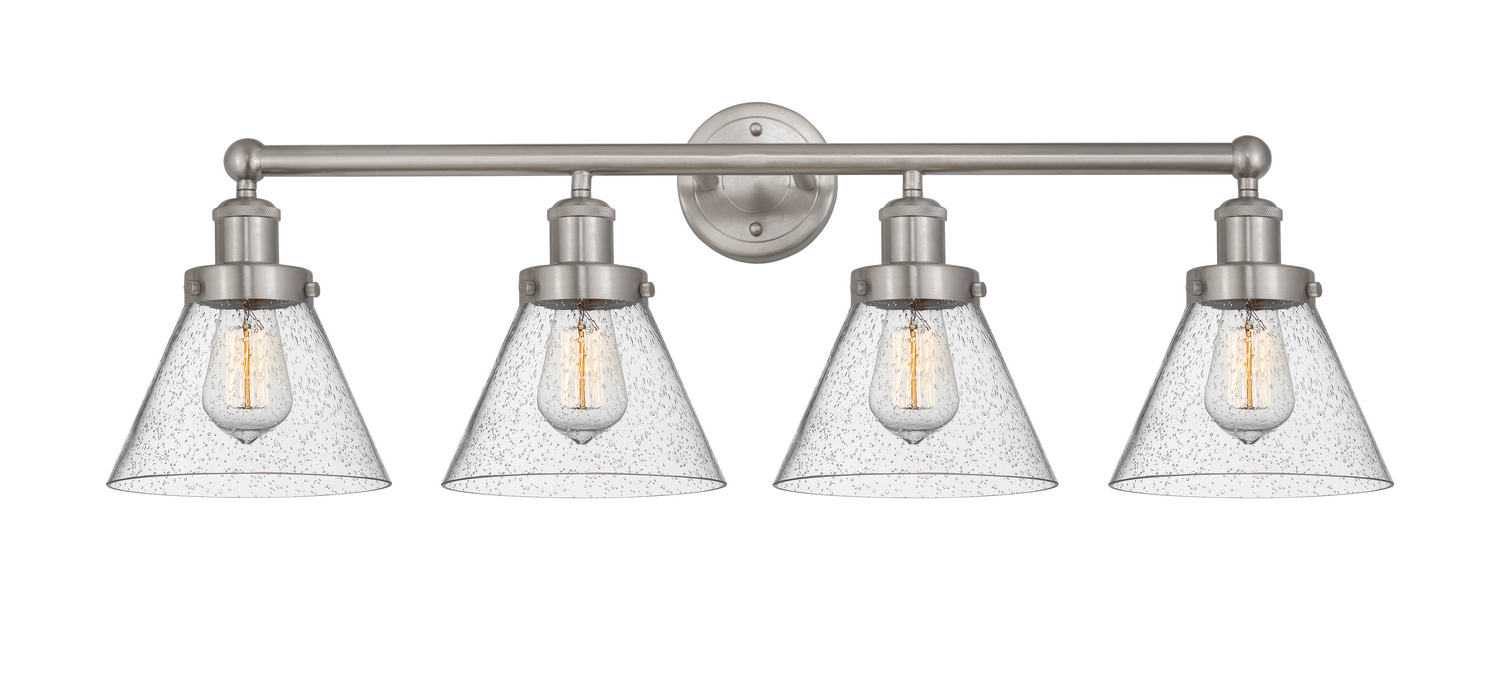 Four Light Bath Vanity by Innovations - Edison Collection, Brushed Satin Nickel Finish - 616-4W-SN-G44