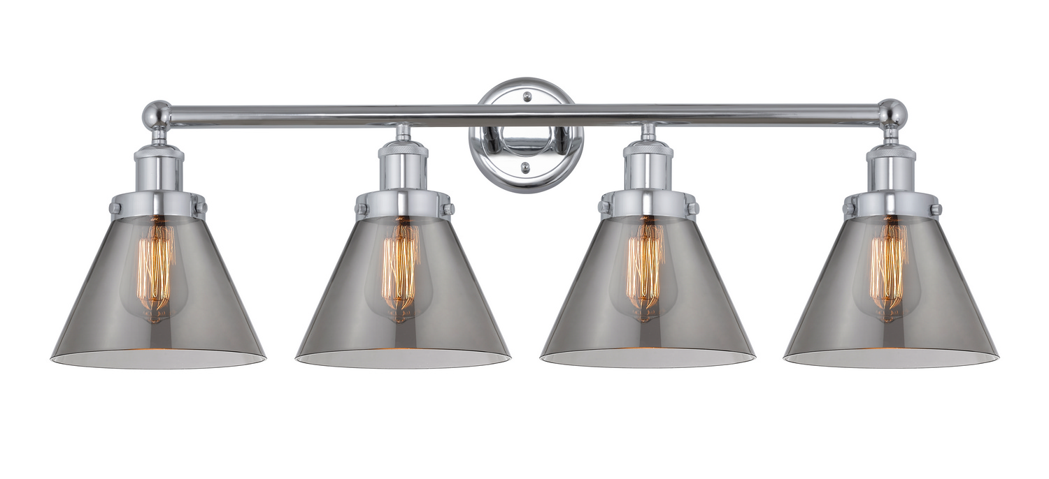 Four Light Bath Vanity by Innovations - Edison Collection, Polished Chrome Finish - 616-4W-PC-G43