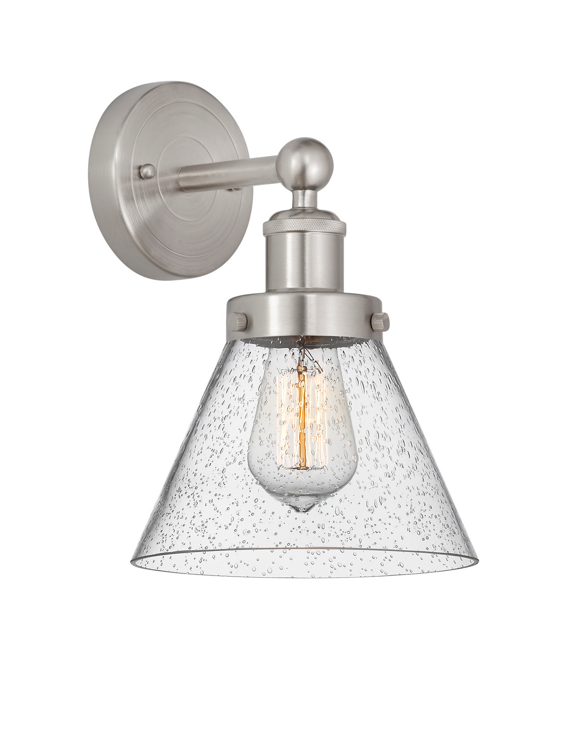 One Light Wall Sconce by Innovations - Edison Collection, Brushed Satin Nickel Finish - 616-1W-SN-G44