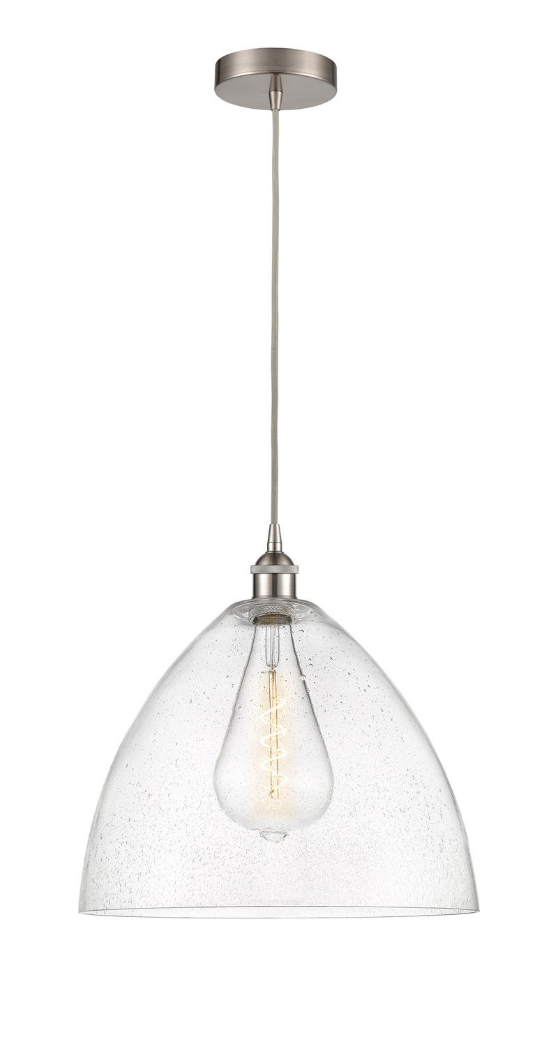 One Light Pendant by Innovations - Edison Collection, Brushed Satin Nickel Finish - 616-1P-SN-GBD-164