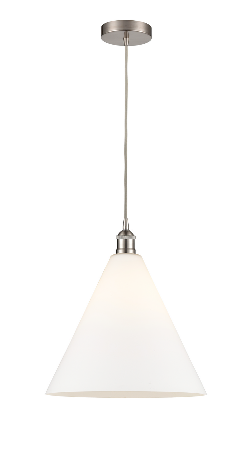 One Light Pendant by Innovations - Edison Collection, Brushed Satin Nickel Finish - 616-1P-SN-GBC-161