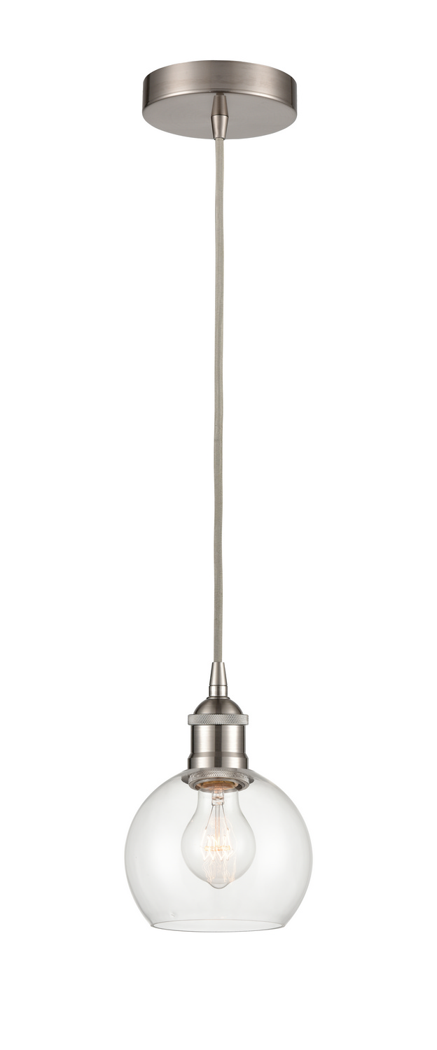 LED Mini Pendant by Innovations - Edison Collection, Brushed Satin Nickel Finish - 616-1P-SN-G122-6-LED