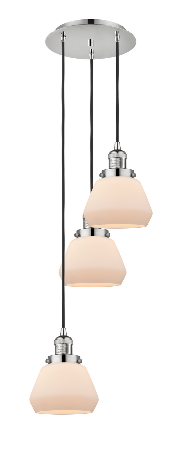 Three Light Pendant by Innovations - Franklin Restoration Collection, Polished Nickel Finish - 113F-3P-PN-G171
