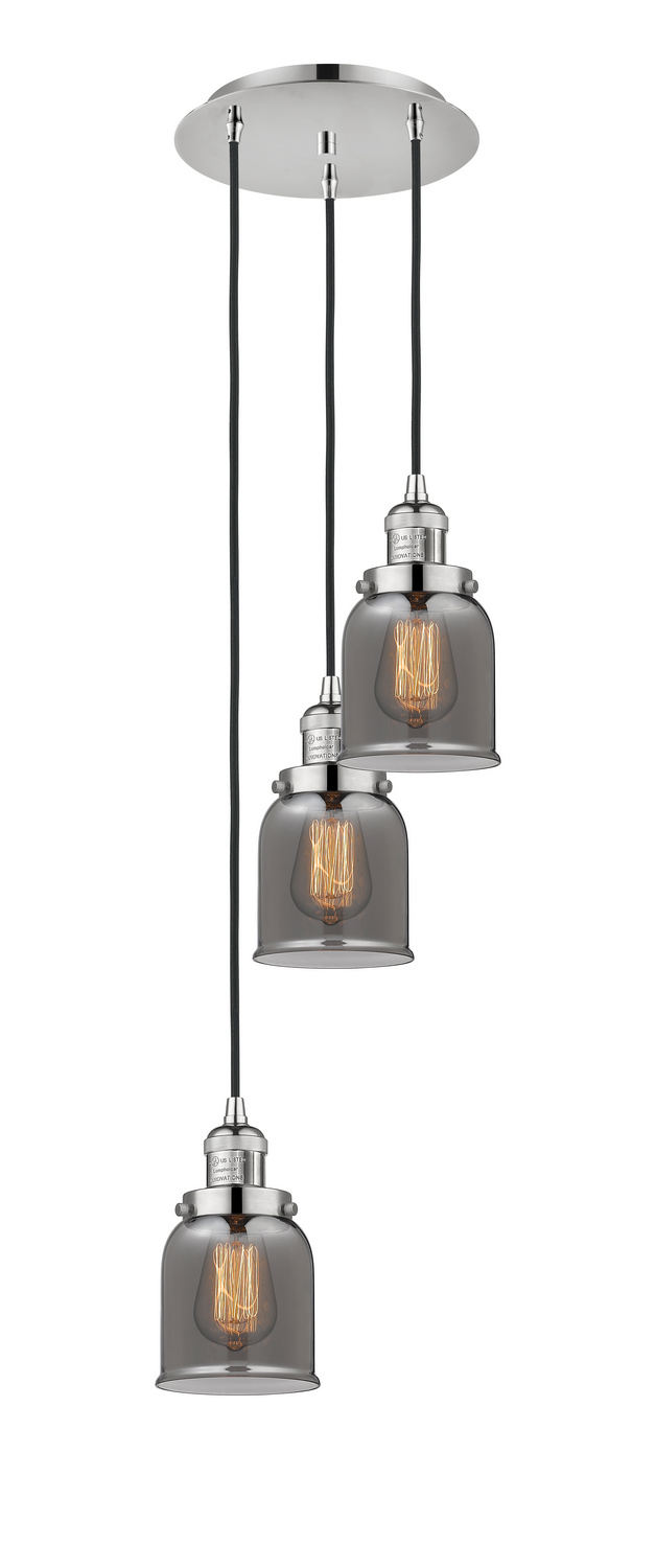Three Light Pendant by Innovations - Franklin Restoration Collection, Polished Nickel Finish - 113F-3P-PN-G53