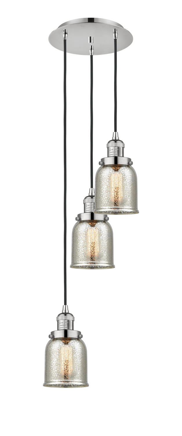Three Light Pendant by Innovations - Franklin Restoration Collection, Polished Nickel Finish - 113F-3P-PN-G58