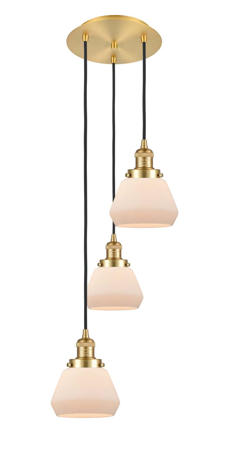 Three Light Pendant by Innovations - Franklin Restoration Collection, Satin Gold Finish - 113F-3P-SG-G171