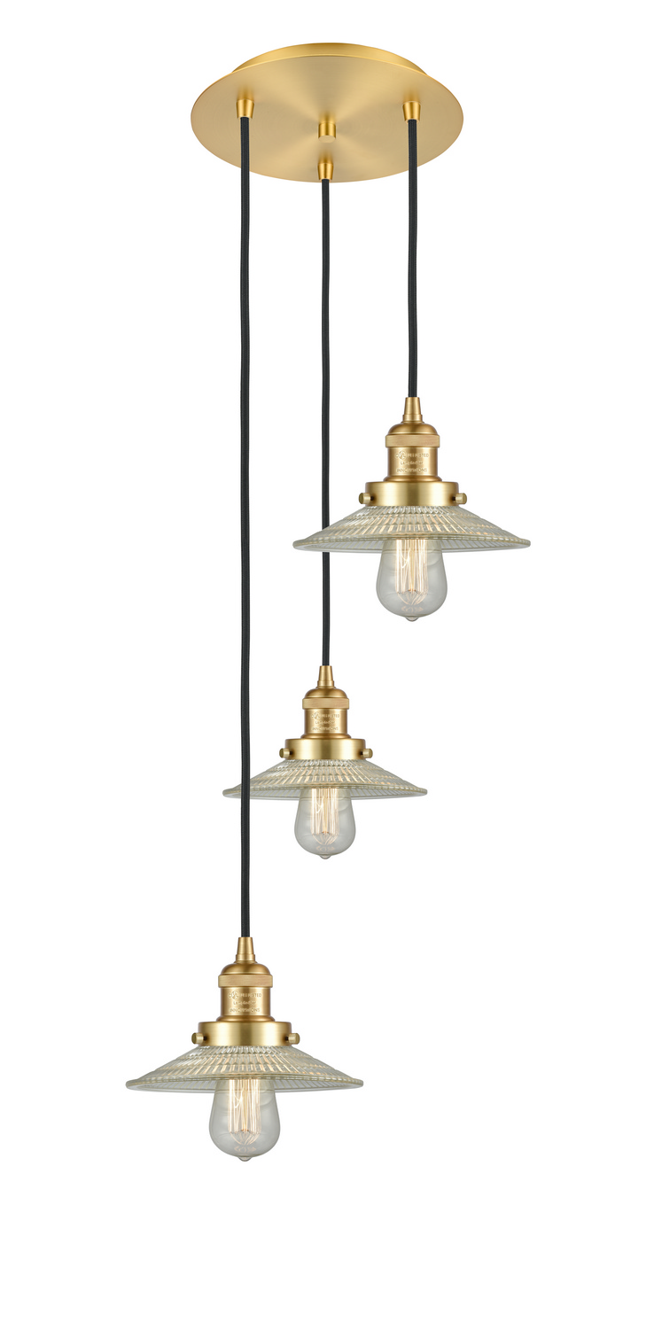 Three Light Pendant by Innovations - Franklin Restoration Collection, Satin Gold Finish - 113F-3P-SG-G2