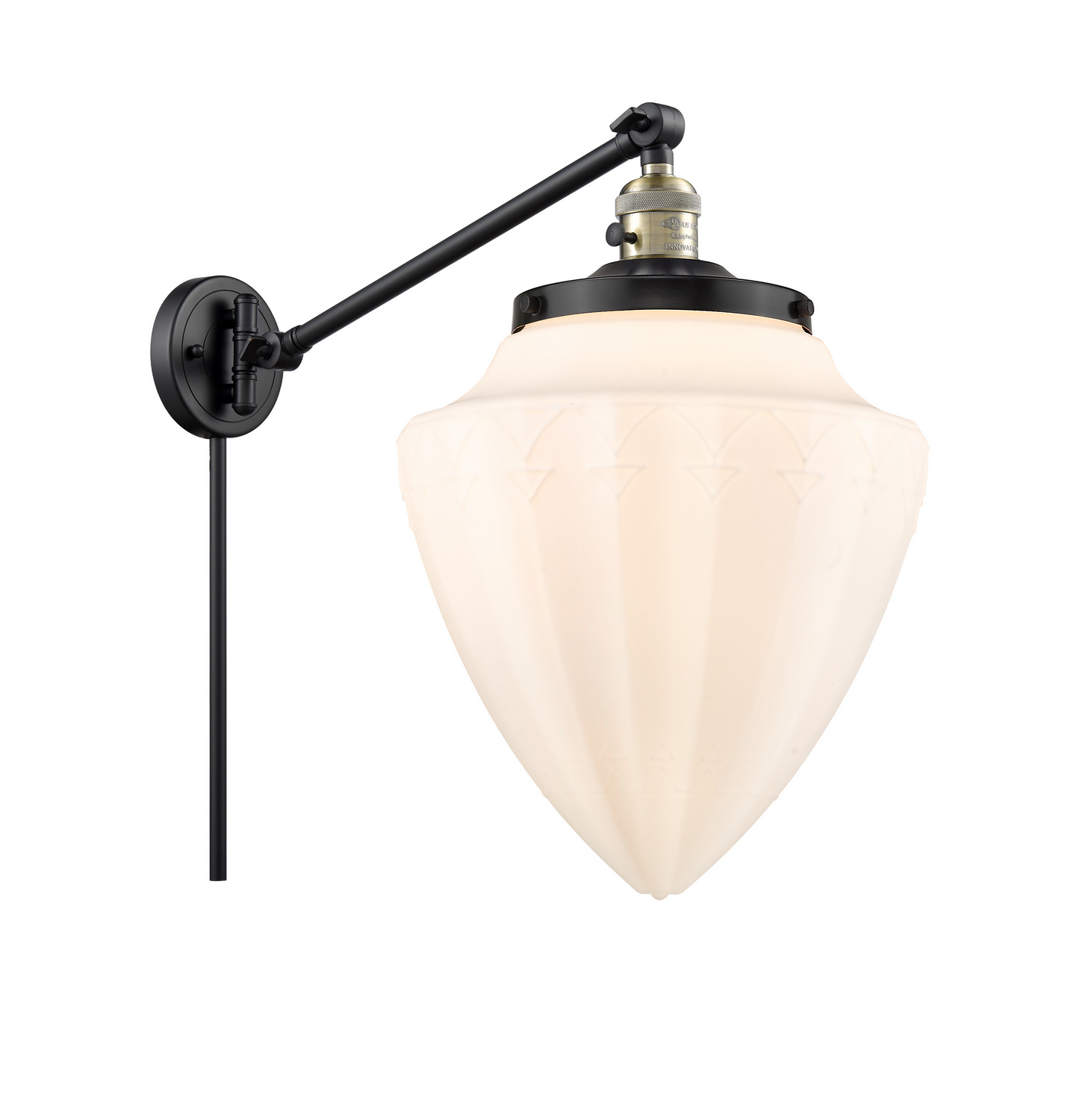 LED Swing Arm by Innovations - Franklin Restoration Collection, Black Antique Brass Finish - 237-BAB-G661-12-LED