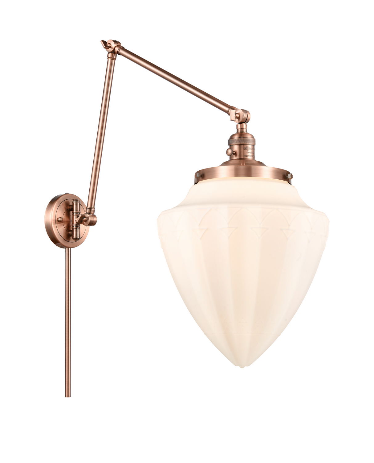 One Light Swing Arm by Innovations - Franklin Restoration Collection, Antique Copper Finish - 238-AC-G661-12