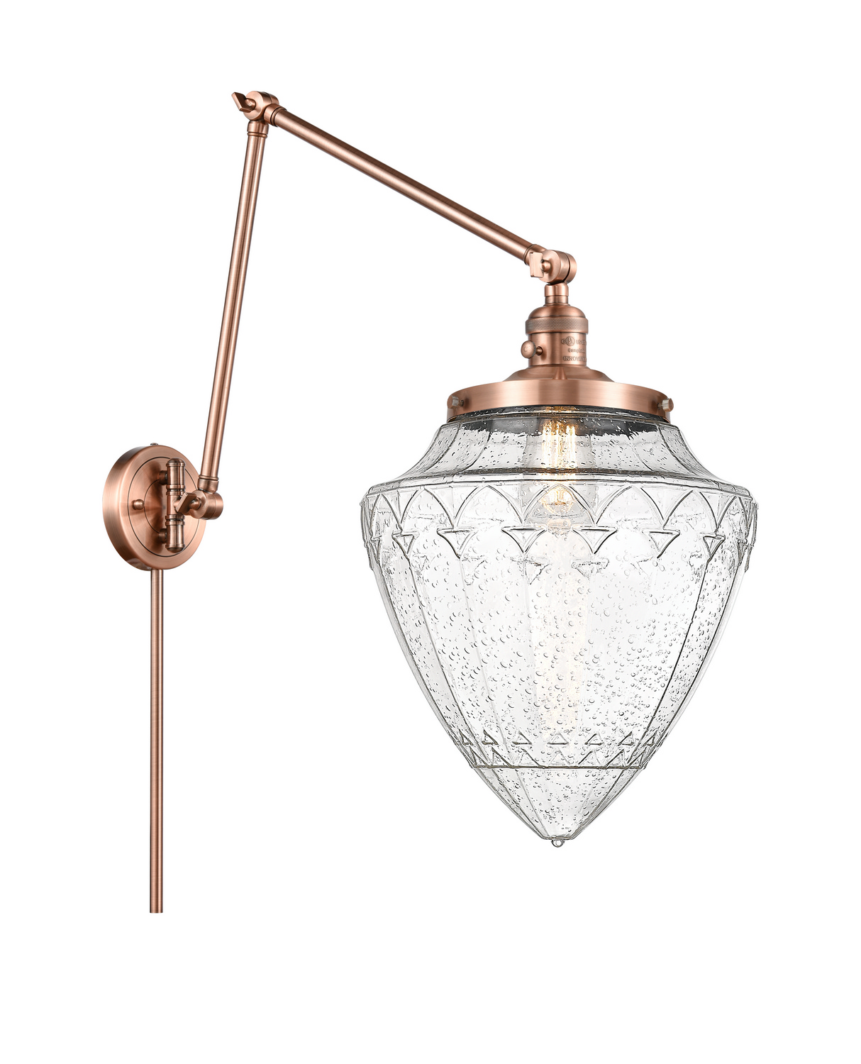LED Swing Arm by Innovations - Franklin Restoration Collection, Antique Copper Finish - 238-AC-G664-12-LED