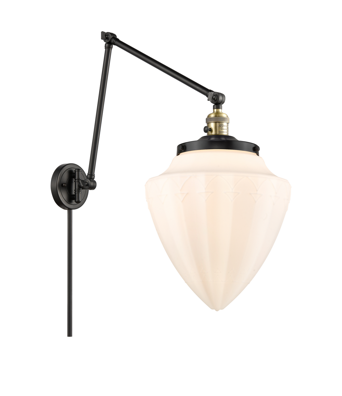 One Light Swing Arm by Innovations - Franklin Restoration Collection, Black Antique Brass Finish - 238-BAB-G661-12