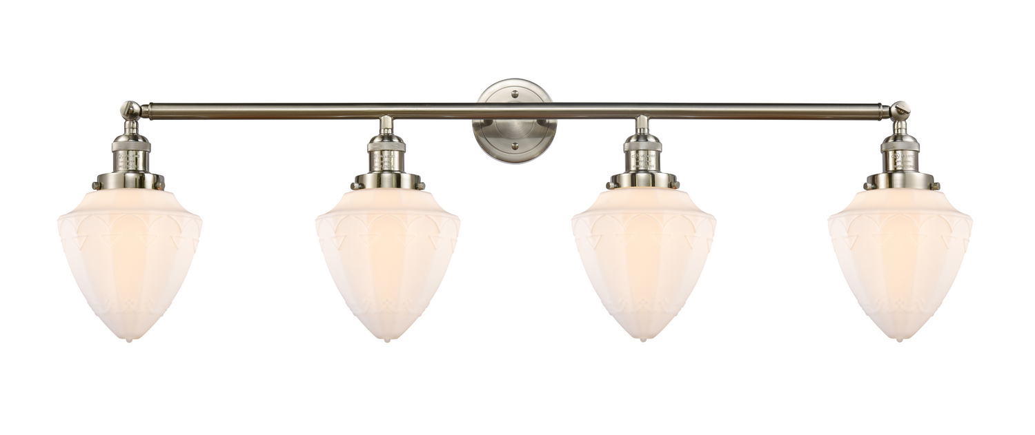 Four Light Bath Vanity by Innovations - Franklin Restoration Collection, Brushed Satin Nickel Finish - 215-SN-G661-7