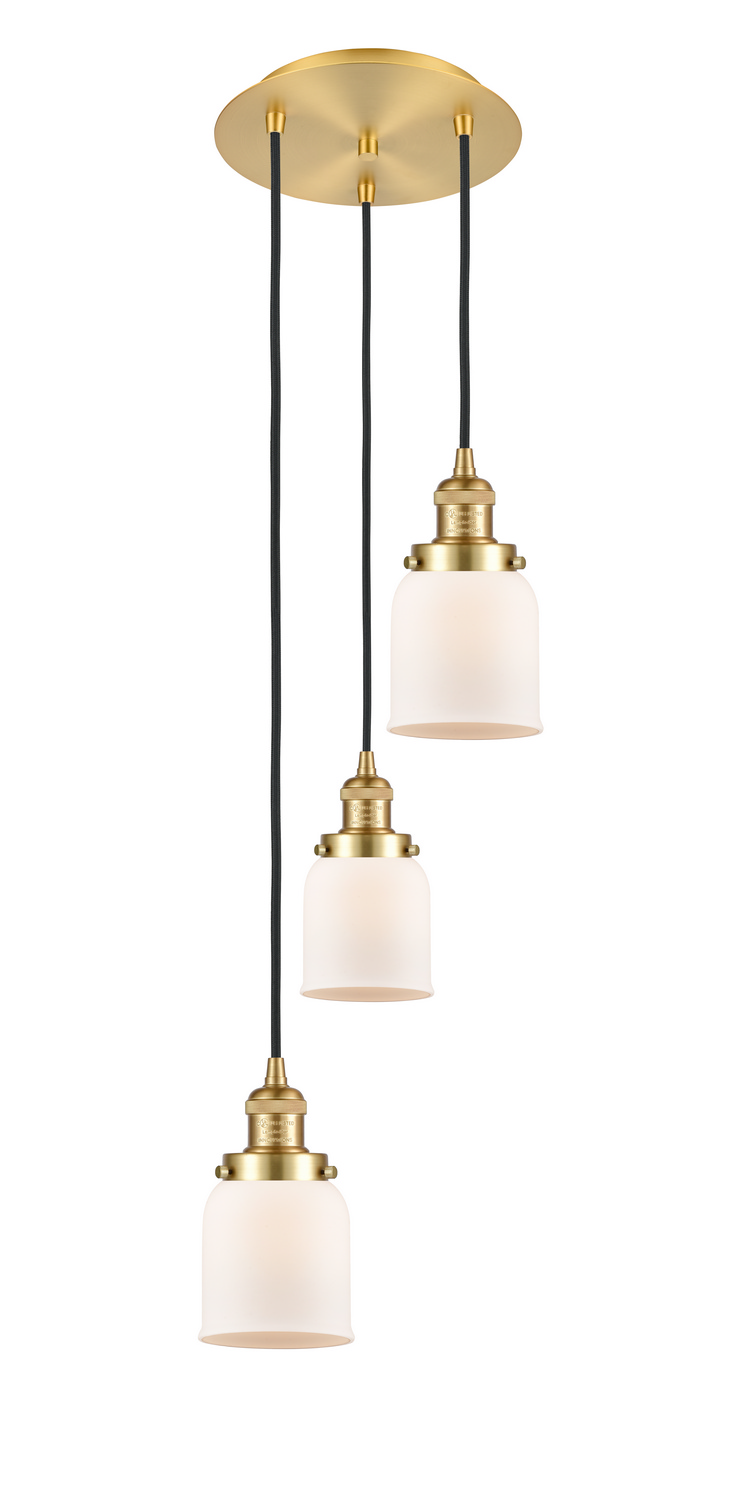 Three Light Pendant by Innovations - Franklin Restoration Collection, Satin Gold Finish - 113F-3P-SG-G51