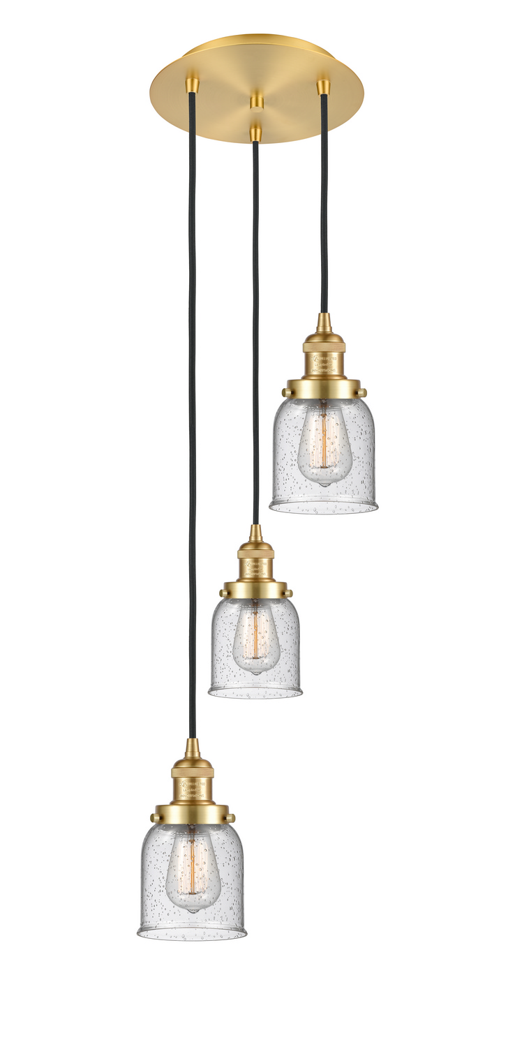 Three Light Pendant by Innovations - Franklin Restoration Collection, Satin Gold Finish - 113F-3P-SG-G54