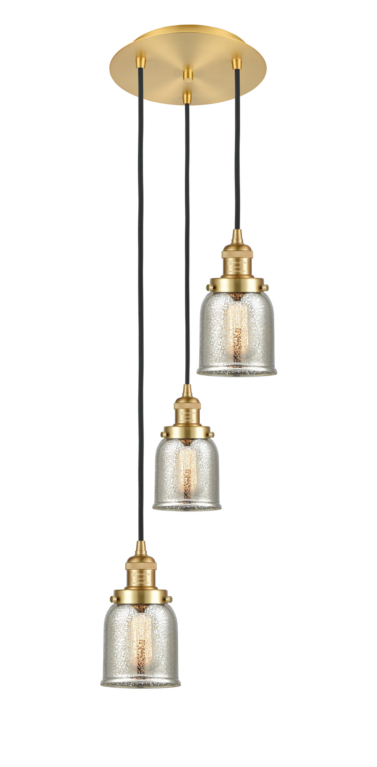 Three Light Pendant by Innovations - Franklin Restoration Collection, Satin Gold Finish - 113F-3P-SG-G58