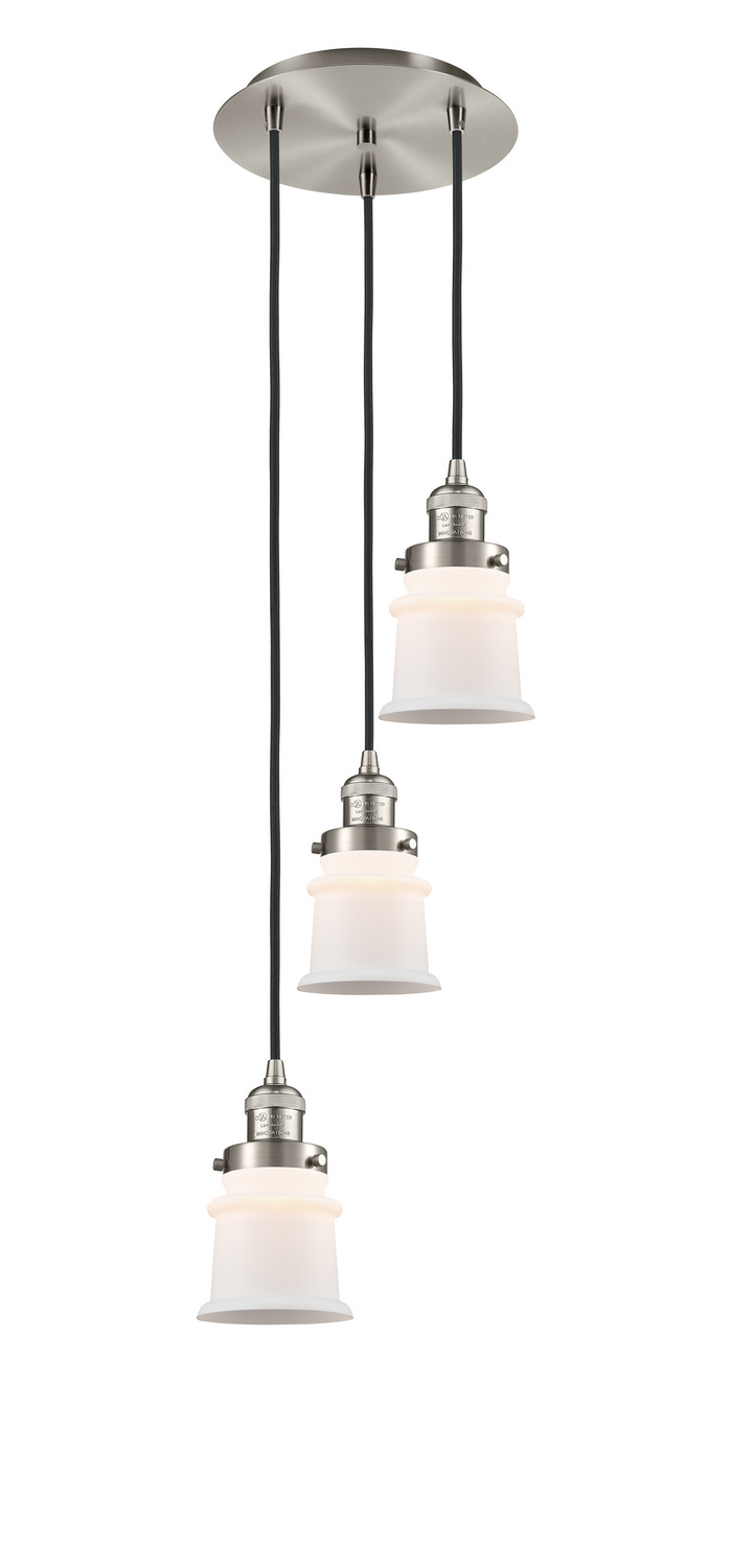 Three Light Pendant by Innovations - Franklin Restoration Collection, Brushed Satin Nickel Finish - 113F-3P-SN-G181S