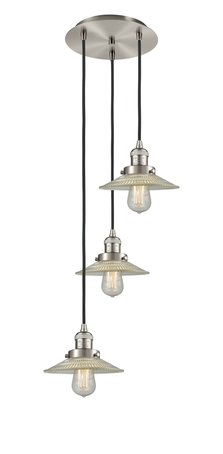 Three Light Pendant by Innovations - Franklin Restoration Collection, Brushed Satin Nickel Finish - 113F-3P-SN-G2