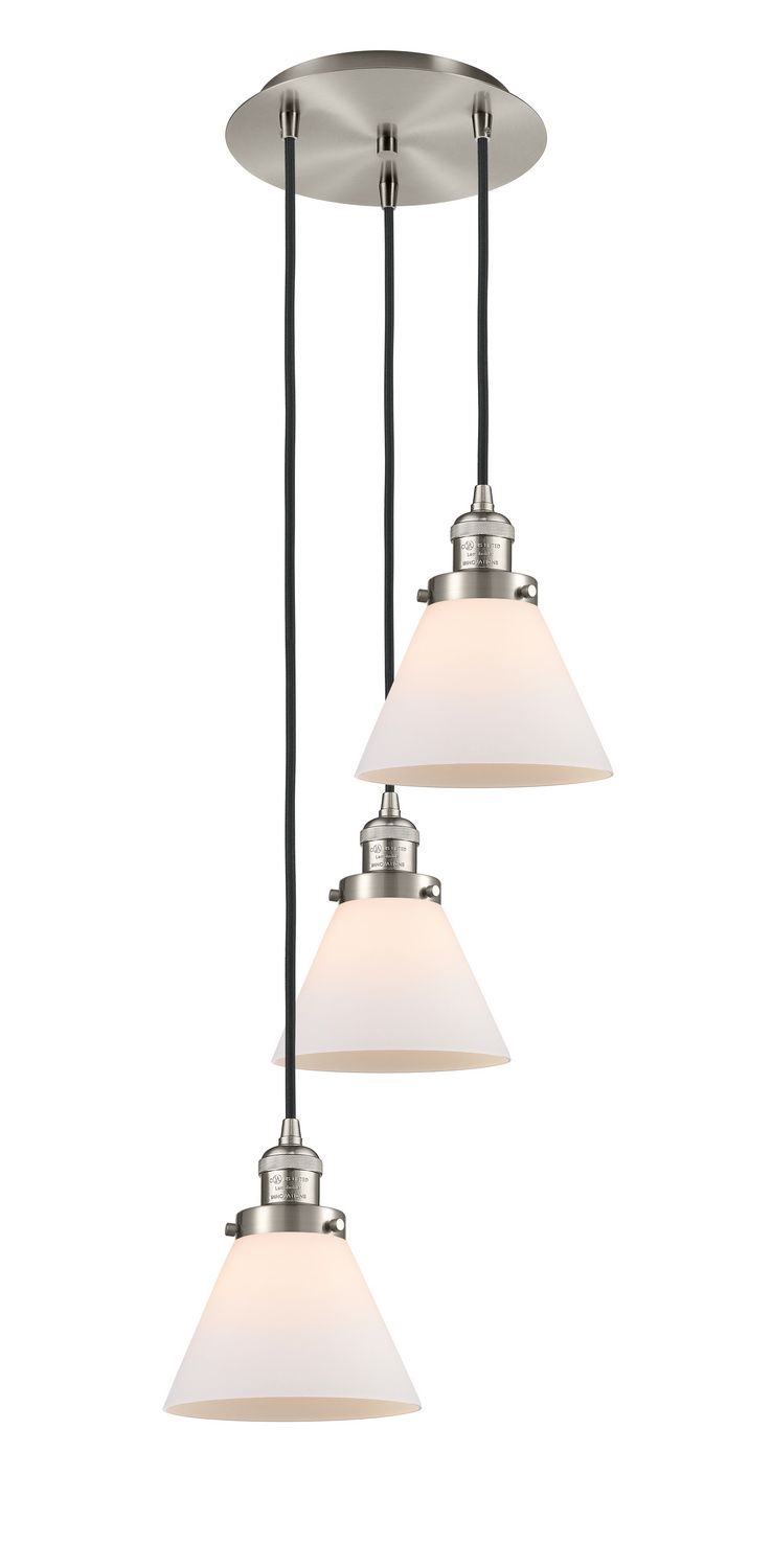 Three Light Pendant by Innovations - Franklin Restoration Collection, Brushed Satin Nickel Finish - 113F-3P-SN-G41