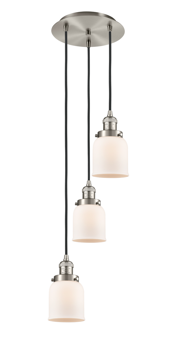 Three Light Pendant by Innovations - Franklin Restoration Collection, Brushed Satin Nickel Finish - 113F-3P-SN-G51