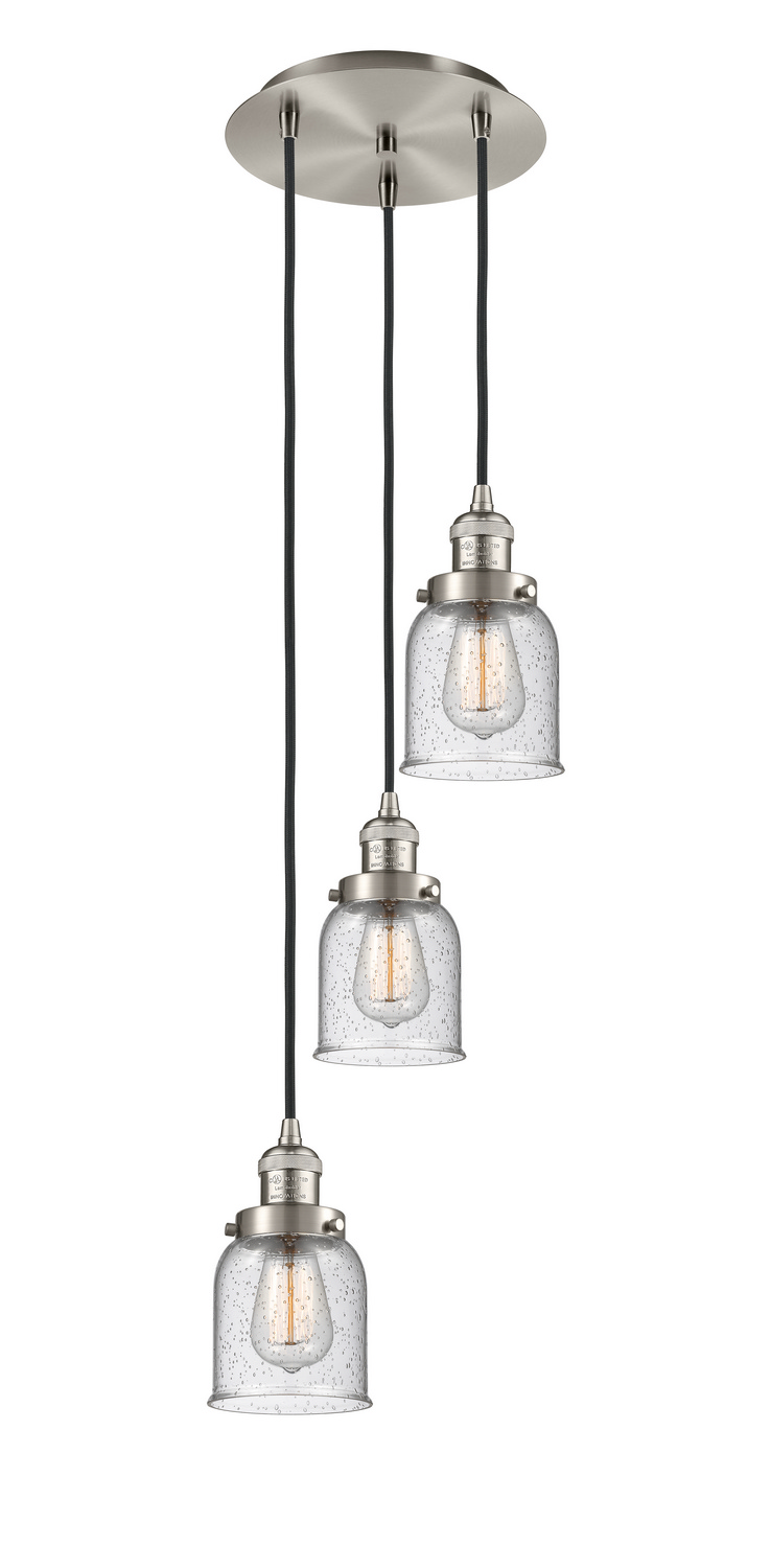 Three Light Pendant by Innovations - Franklin Restoration Collection, Brushed Satin Nickel Finish - 113F-3P-SN-G54
