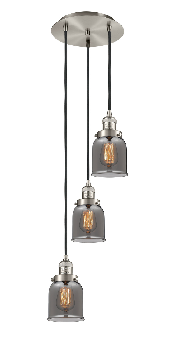 Three Light Pendant by Innovations - Franklin Restoration Collection, Brushed Satin Nickel Finish - 113F-3P-SN-G53