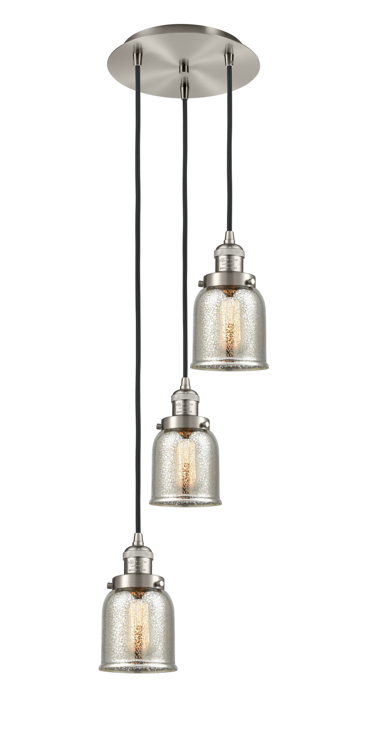 Three Light Pendant by Innovations - Franklin Restoration Collection, Brushed Satin Nickel Finish - 113F-3P-SN-G58